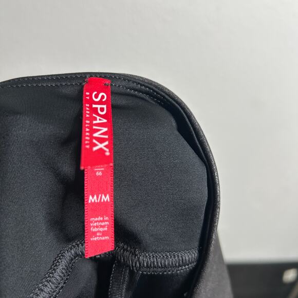 Spanx Faux Leather Leggings High Rise Shaping Stretch Black Medium - Picture 6 of 8